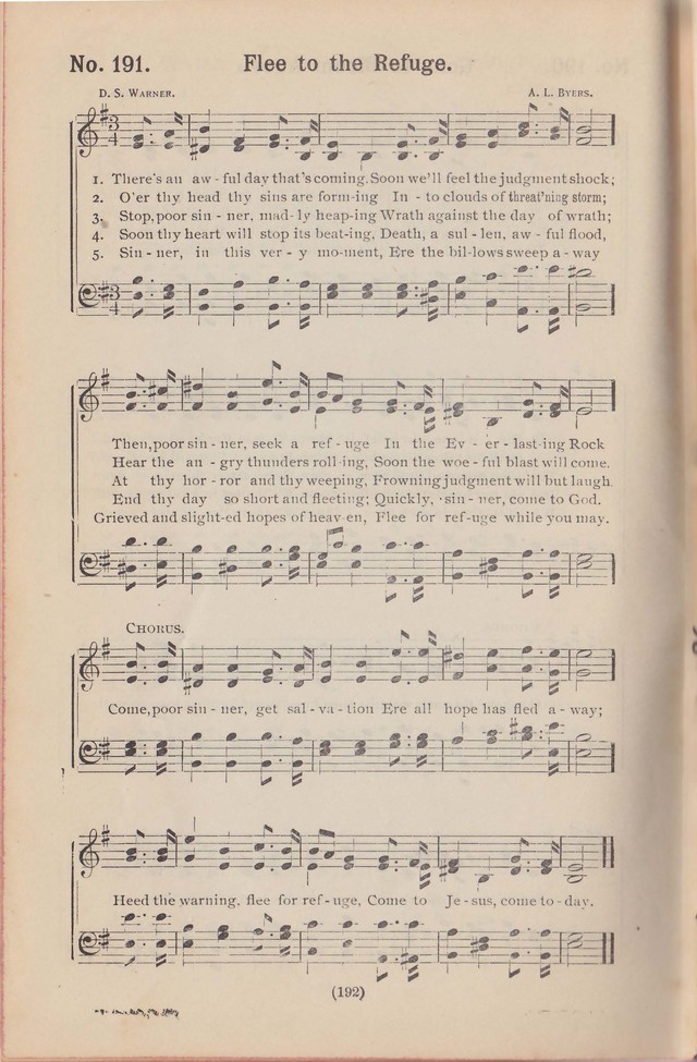 Salvation Echoes: a new collection of spiritual songs; hymning the tidings of full salvation page 192