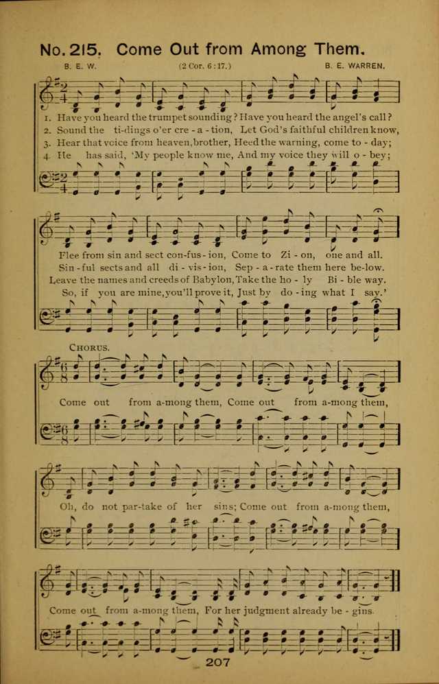 Songs of the Evening Light: for Sunday schools, missionary and revival meetings and gospel work in general page 207