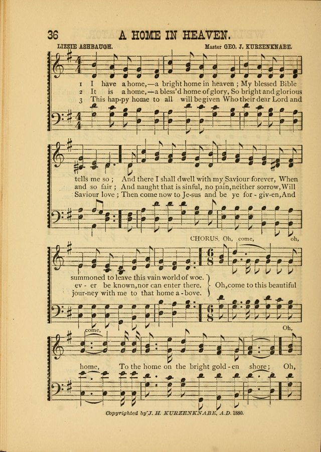 Silvery Echoes of Praise and Prayer: a collection of hymns and music, expecially adapted for children and youths in the primary and intermediate departments of the Sunday-school page 36