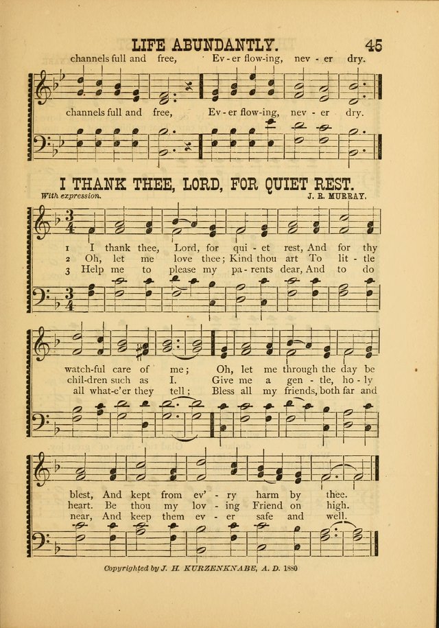 Silvery Echoes of Praise and Prayer: a collection of hymns and music, expecially adapted for children and youths in the primary and intermediate departments of the Sunday-school page 45