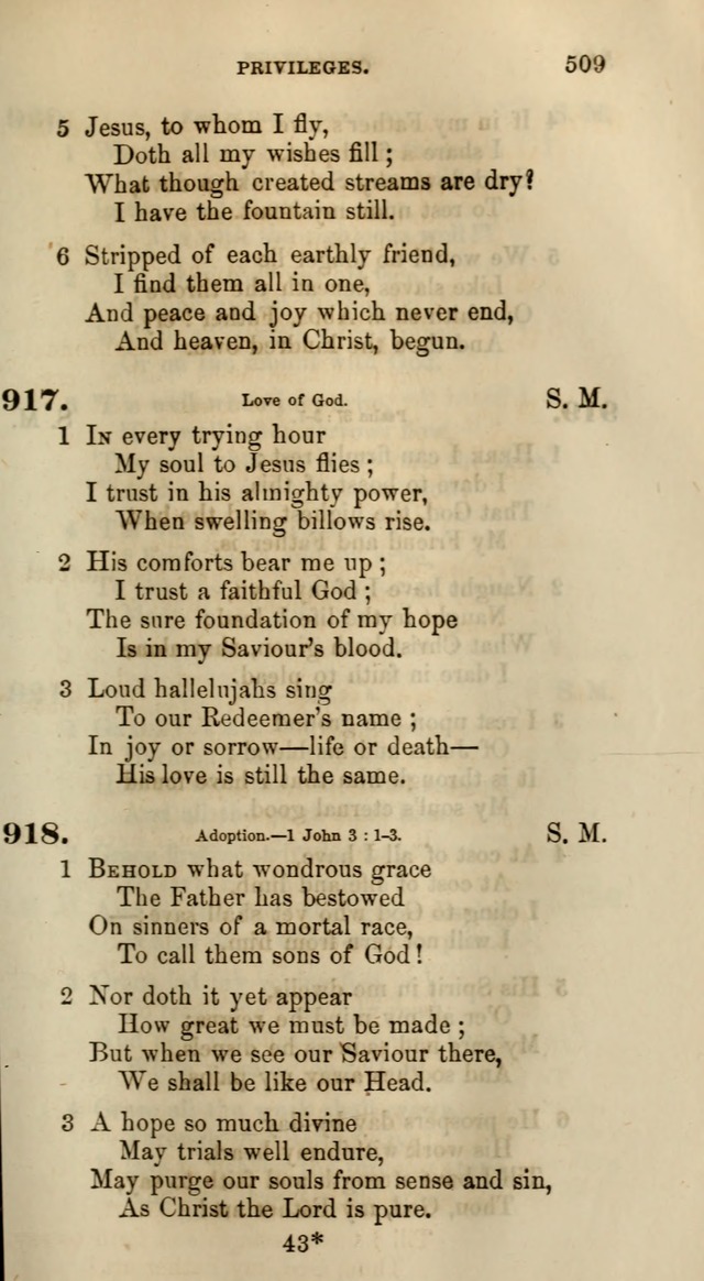Songs for the Sanctuary; or, Psalms and Hymns for Christian Worship (Words only) page 509