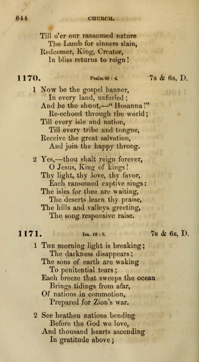 Songs for the Sanctuary; or, Psalms and Hymns for Christian Worship (Words only) page 644
