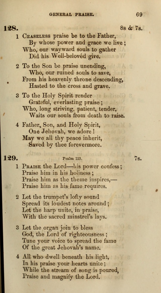 Songs for the Sanctuary; or, Psalms and Hymns for Christian Worship (Words only) page 69