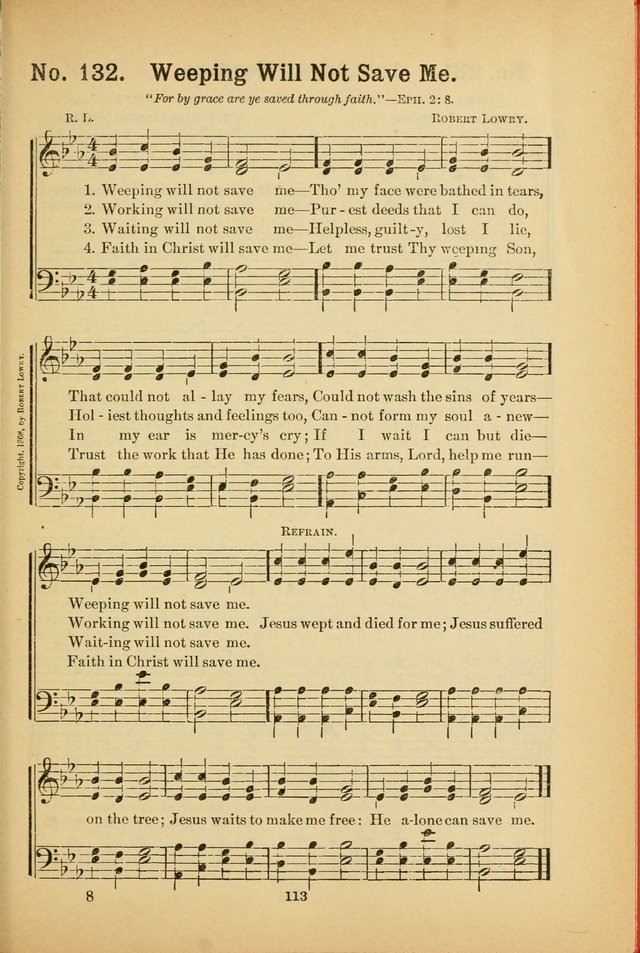 Select Gems: a choice collection of popular hymns and music for use in prayer meetings, the home and Sunday schools page 113