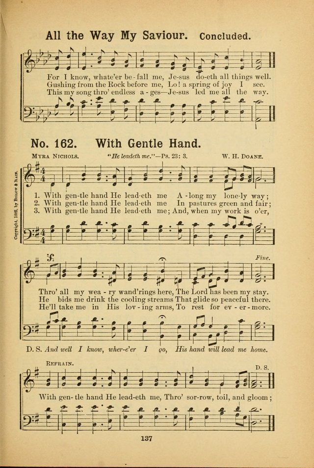 Select Gems: a choice collection of popular hymns and music for use in prayer meetings, the home and Sunday schools page 137
