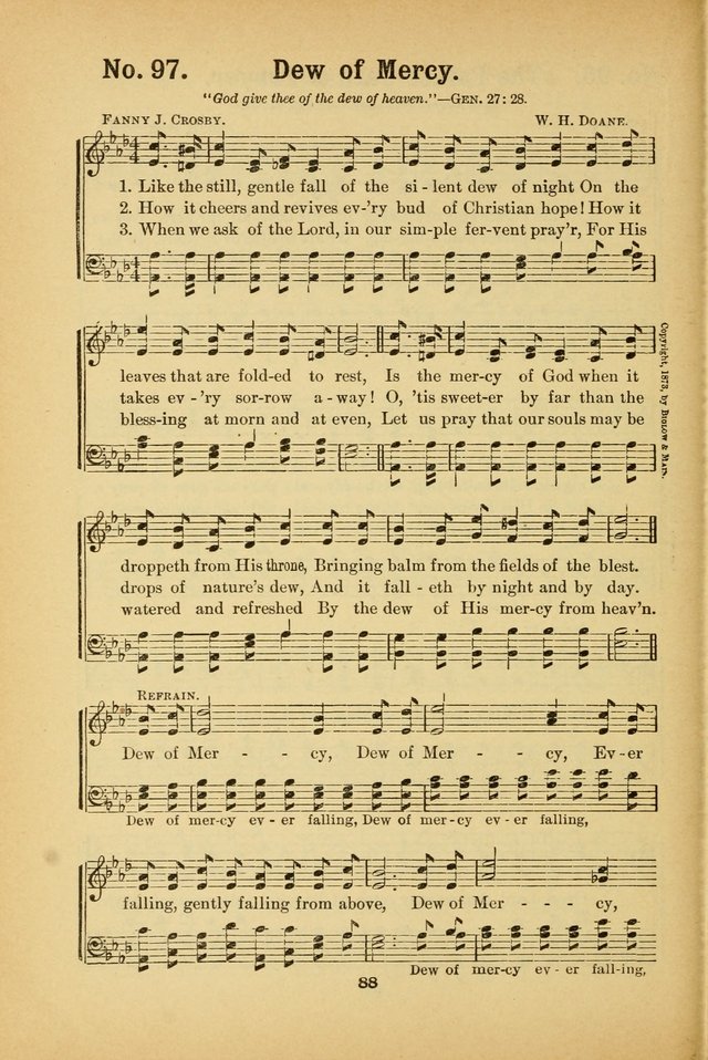 Select Gems: a choice collection of popular hymns and music for use in prayer meetings, the home and Sunday schools page 88