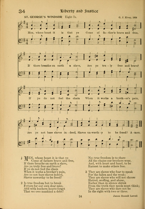 Social Hymns of Brotherhood and Aspiration page 34