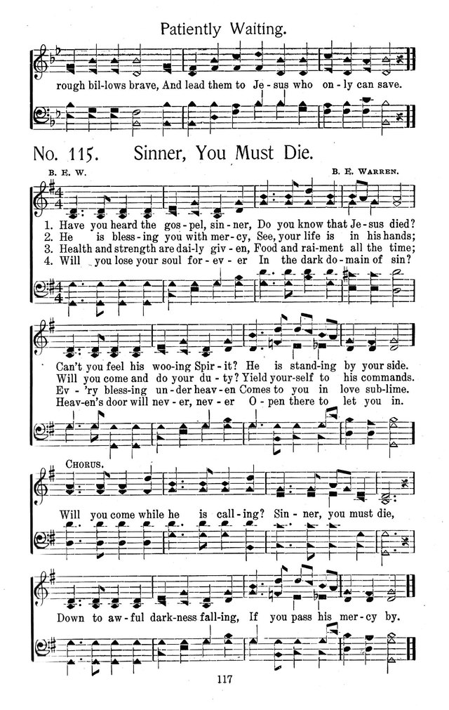 Select Hymns: for Christian worship and general gospel service page 117