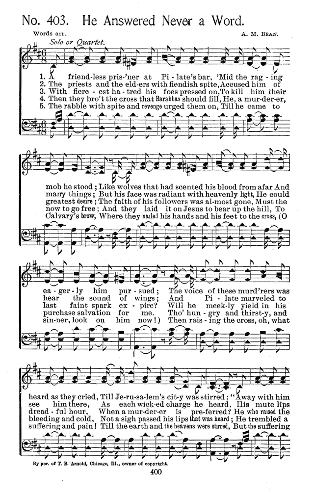Select Hymns: for Christian worship and general gospel service page 400
