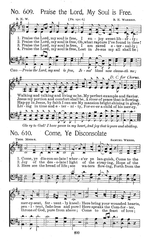 Select Hymns: for Christian worship and general gospel service page 600