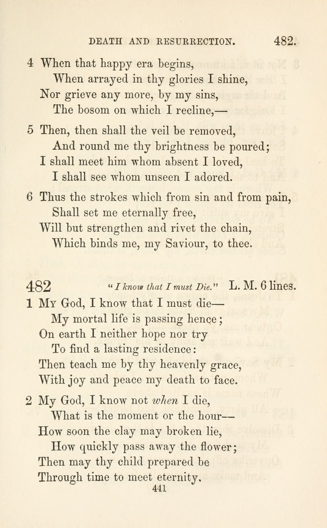 A Selection of Hymns: designed as a supplement to the "psalms and hymns" of the Presbyterian church page 443