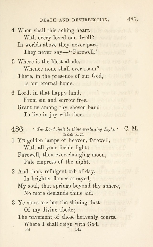 A Selection of Hymns: designed as a supplement to the "psalms and hymns" of the Presbyterian church page 447