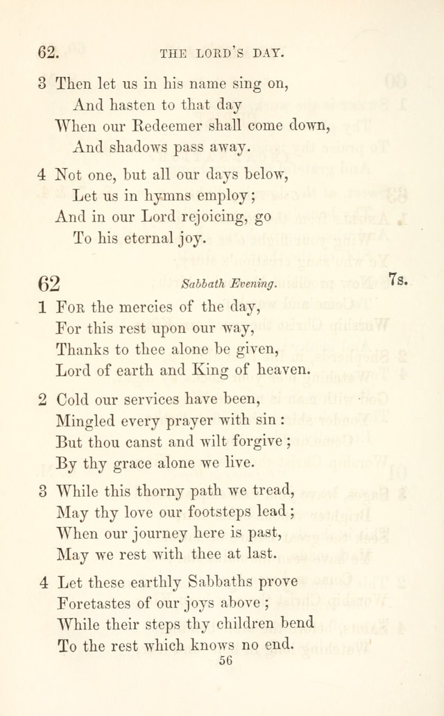 A Selection of Hymns: designed as a supplement to the "psalms and hymns" of the Presbyterian church page 56
