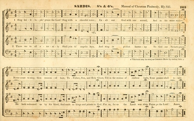 The Sacred Harp or Eclectic Harmony: a collection of church music, consisting of a great variety of psalm and hymn tunes, anthems, sacred songs and chants...(New ed., Rev. and Corr.) page 165