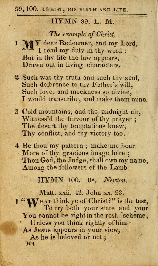 A Selection of Hymns: including a few originals, designed to aid the friends of  Zion in their private and social worship page 104