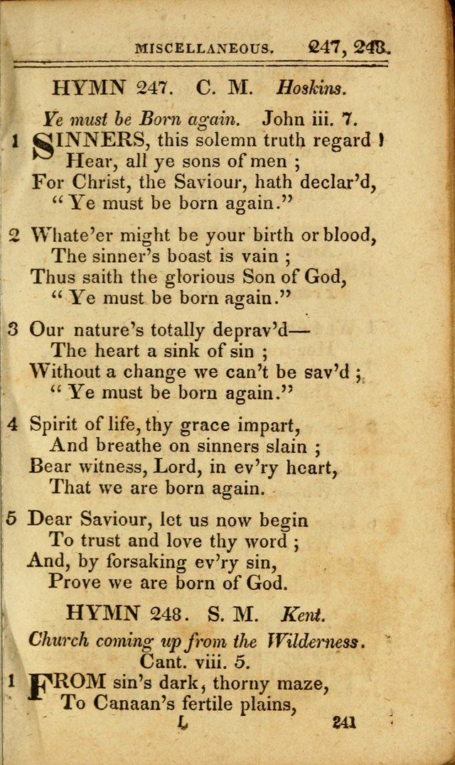 A Selection of Hymns: including a few originals, designed to aid the friends of  Zion in their private and social worship page 241