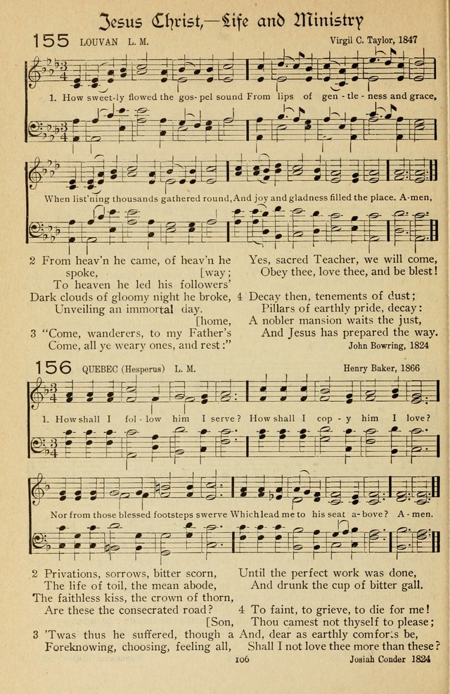 The Sanctuary Hymnal, published by Order of the General Conference of the United Brethren in Christ page 107