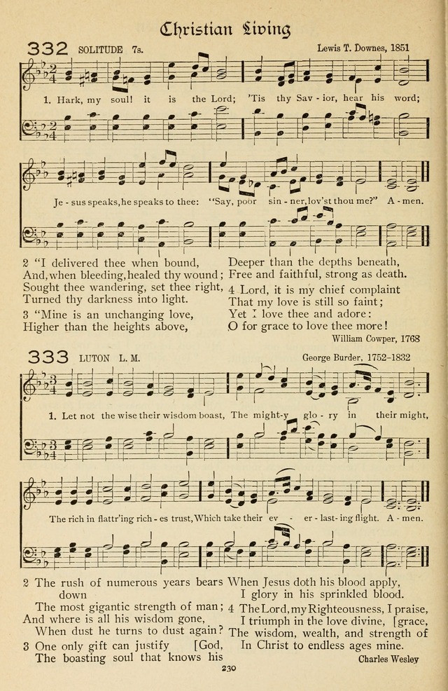 The Sanctuary Hymnal, published by Order of the General Conference of the United Brethren in Christ page 231