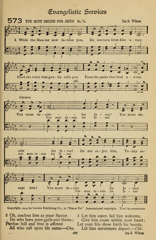 The Sanctuary Hymnal, published by Order of the General Conference of the United Brethren in Christ page 408
