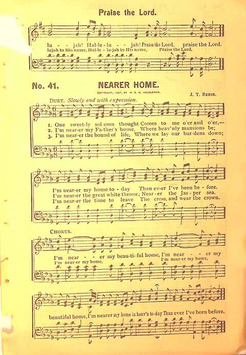 Sing His Praise: for the church, Sunday school and all religious assemblies page 41