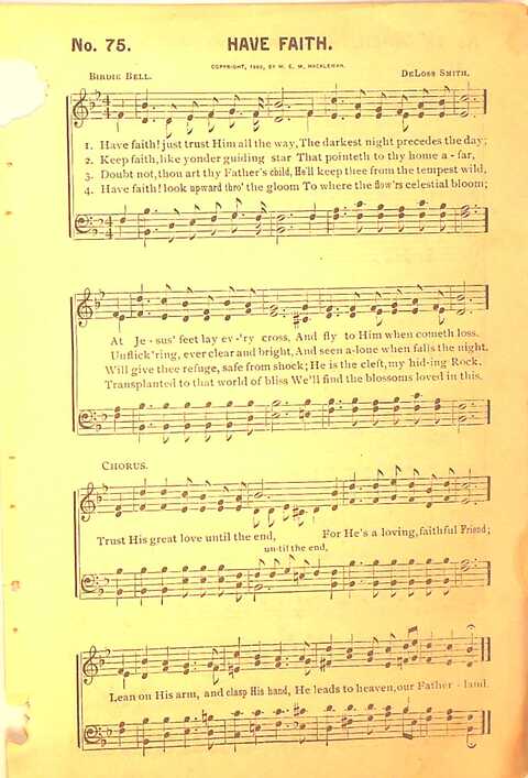 Sing His Praise: for the church, Sunday school and all religious assemblies page 75