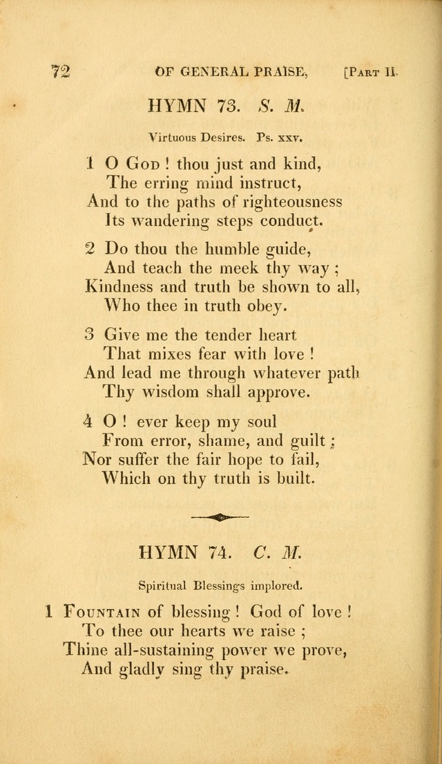 A Selection of Hymns and Psalms: for social and private worship (3rd ed. corr.) page 72