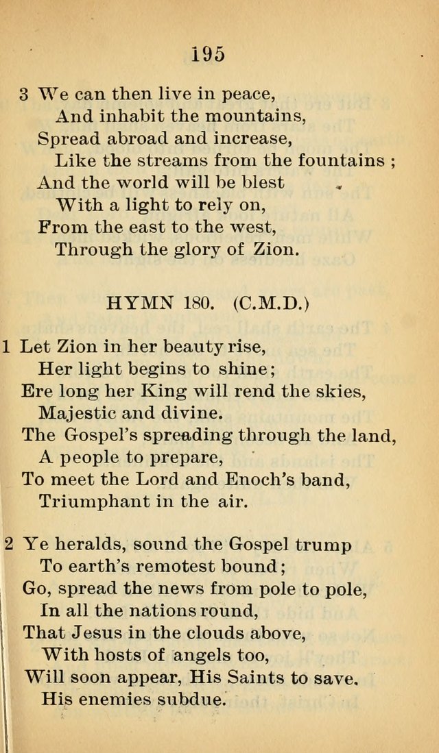 Sacred Hymns and Spiritual Songs for the Church of Jesus Christ of Latter-Day Saints (20th ed.) page 195