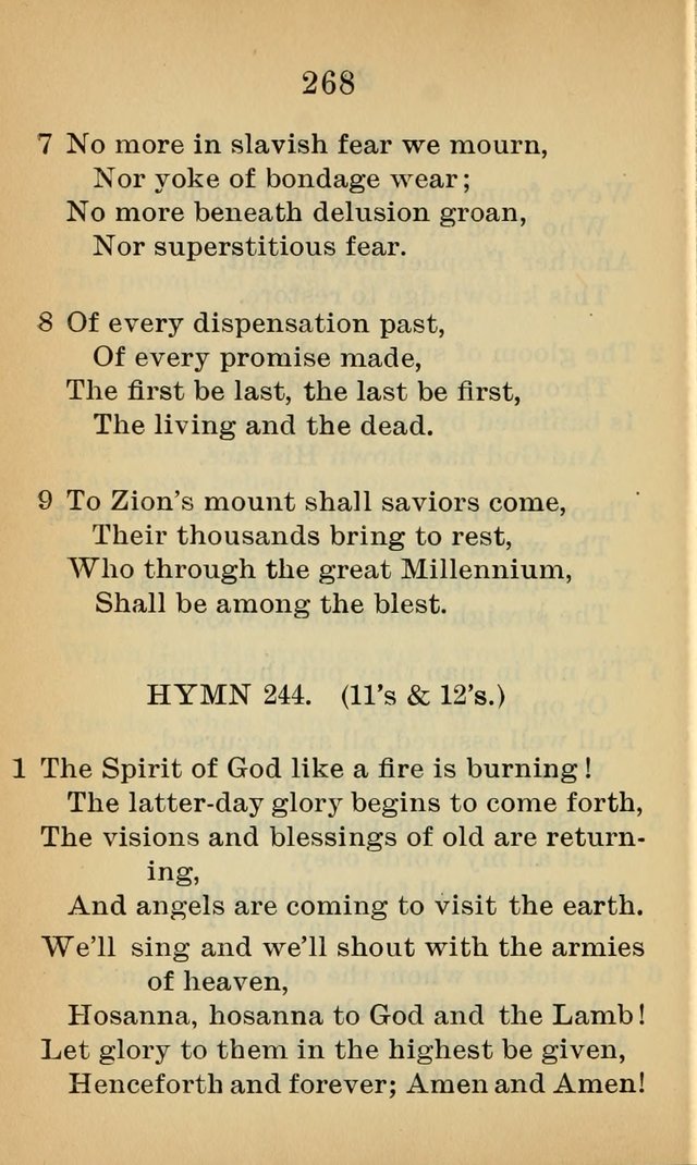 Sacred Hymns and Spiritual Songs for the Church of Jesus Christ of Latter-Day Saints (20th ed.) page 268