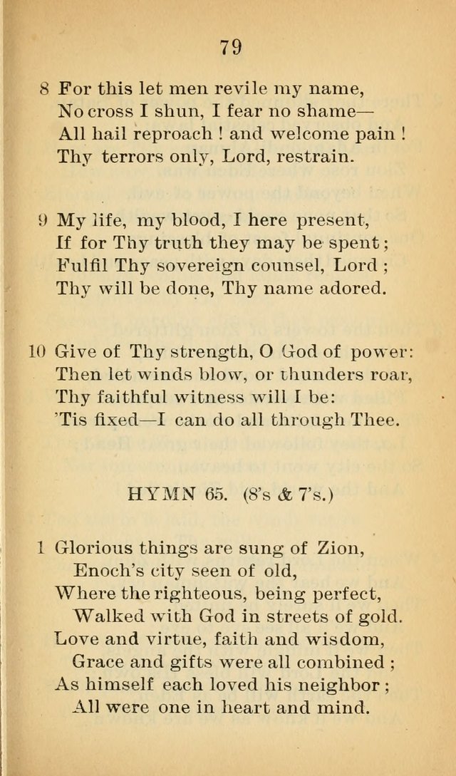 Sacred Hymns and Spiritual Songs for the Church of Jesus Christ of Latter-Day Saints (20th ed.) page 79