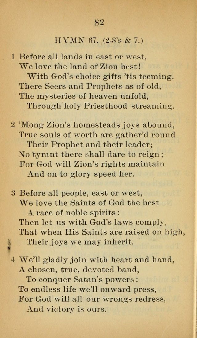 Sacred Hymns and Spiritual Songs for the Church of Jesus Christ of Latter-Day Saints (20th ed.) page 82
