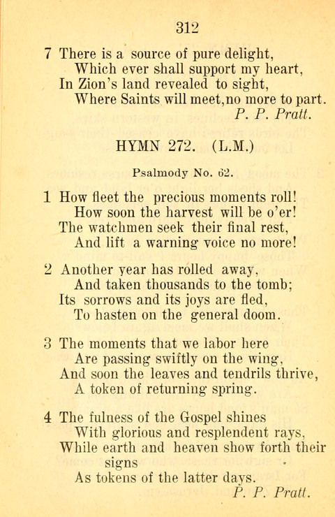 Sacred Hymns and Spiritual Songs: for the Church of Jesus Christ of Latter-Day Saints. 24th ed. page 308