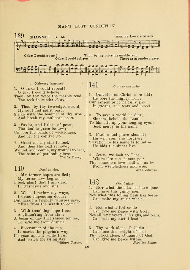 Sacred Hymns and Tunes: designed to be used by the Wesleyan Methodist Connection (or Church) of America page 49
