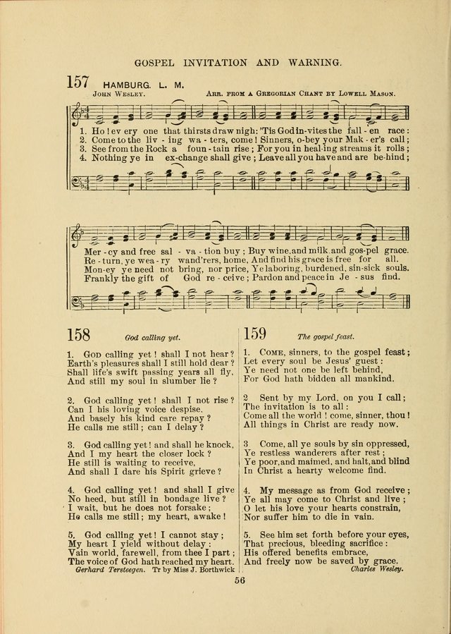 Sacred Hymns and Tunes: designed to be used by the Wesleyan Methodist Connection (or Church) of America page 56