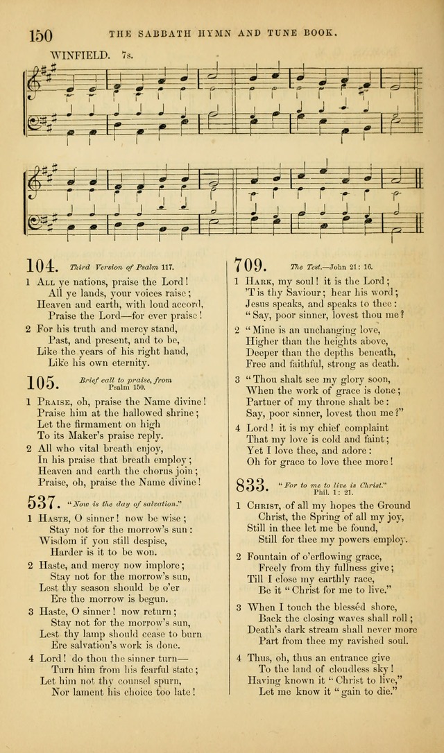 The Sabbath Hymn and Tune Book: for the service of song in the house of  the Lord page 152
