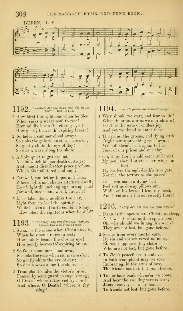 The Sabbath Hymn and Tune Book: for the service of song in the house of  the Lord page 310