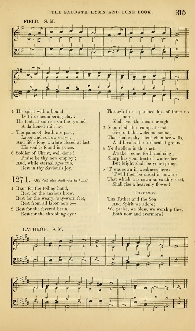 The Sabbath Hymn and Tune Book: for the service of song in the house of  the Lord page 317