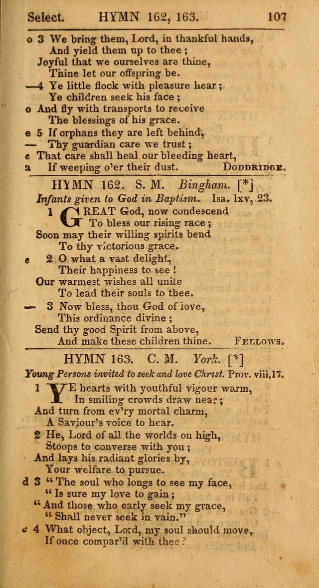 Select Hymns: the third part of Christian Psalmody; with directions for musical expression (Stereotype ed.) page 107