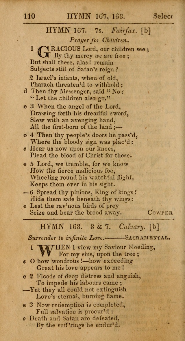 Select Hymns: the third part of Christian Psalmody; with directions for musical expression (Stereotype ed.) page 110