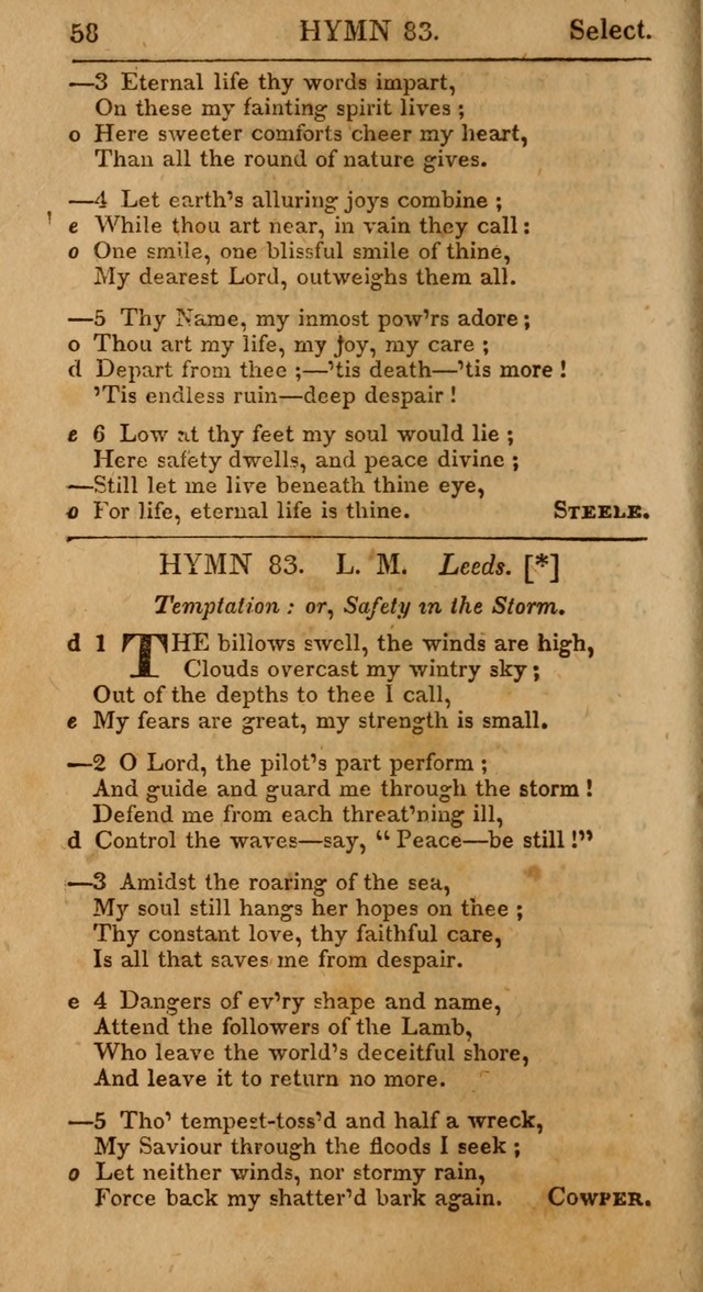 Select Hymns, The Third Part of Christian Psalmody. 3rd ed. page 58