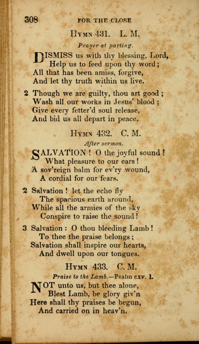 A Selection of Hymns for the Use of Social Religious Meetings and for Private Devotions. 7th ed. page 308