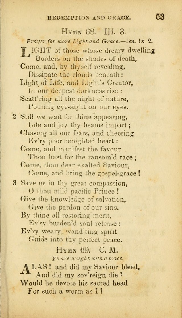 A Selection of Hymns for the Use of Social Religious Meetings and for Private Devotions. 7th ed. page 53
