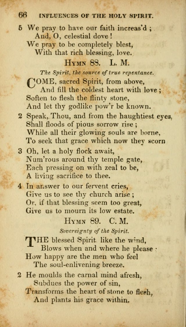 A Selection of Hymns for the Use of Social Religious Meetings and for Private Devotions. 7th ed. page 66