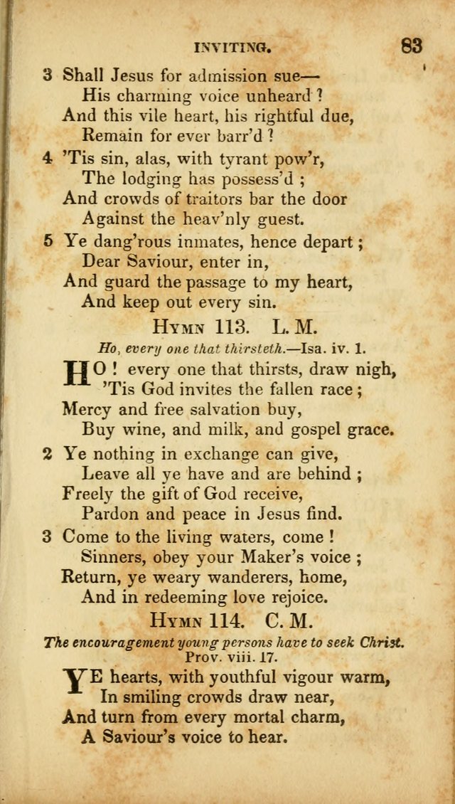 A Selection of Hymns for the Use of Social Religious Meetings and for Private Devotions. 7th ed. page 83