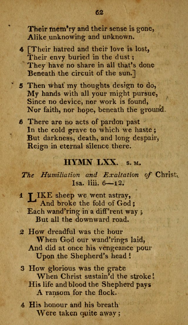 A Selection of Hymns, from Various Authors, Supplementary for the Use of Christians. 1st ed. page 67