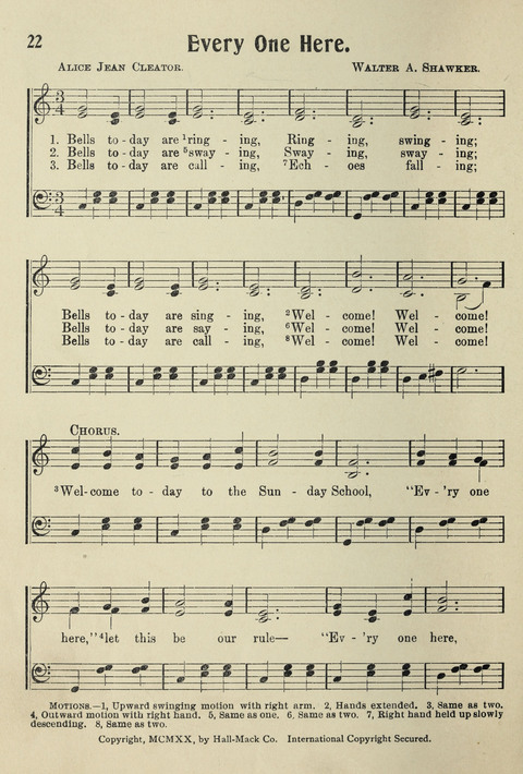Songs for Little Singers No. 3: for primary departments of Sunday Schools page 20