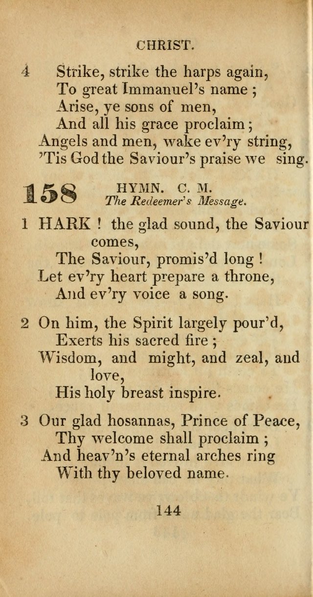 Sacred lyrics, or Select hymns: particularly adapted to revivals of religion, and intended as a supplement to Watts.  page 144