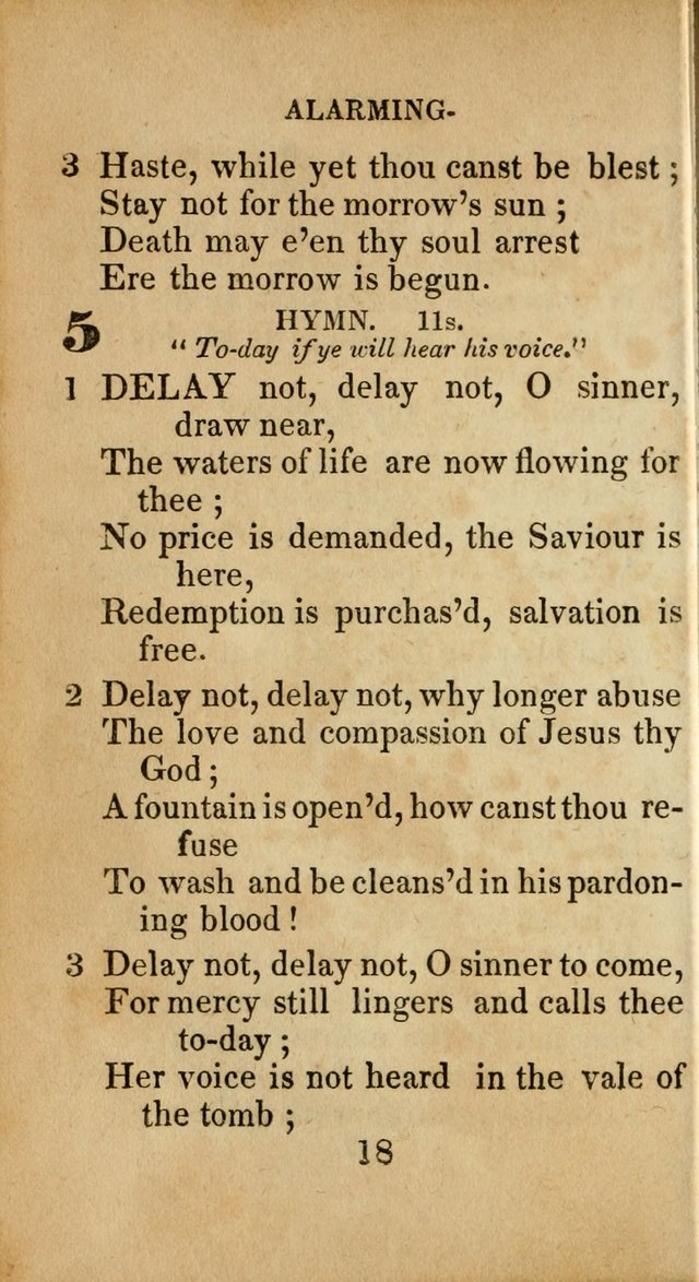 Sacred lyrics, or Select hymns: particularly adapted to revivals of religion, and intended as a supplement to Watts.  page 18
