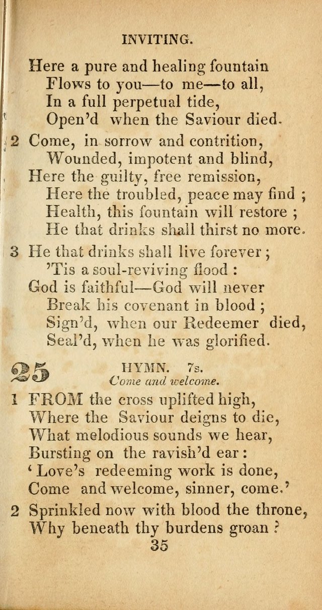 Sacred lyrics, or Select hymns: particularly adapted to revivals of religion, and intended as a supplement to Watts.  page 35