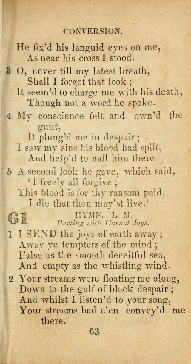 Sacred lyrics, or Select hymns: particularly adapted to revivals of religion, and intended as a supplement to Watts.  page 63