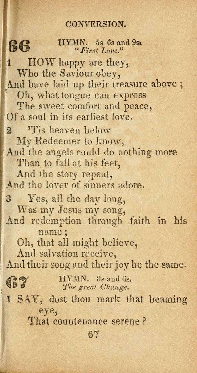 Sacred lyrics, or Select hymns: particularly adapted to revivals of religion, and intended as a supplement to Watts.  page 67